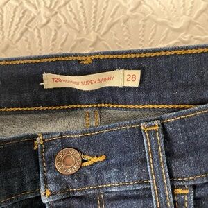 Levi's 501 blue denim super skinny high waisted jeans size 28